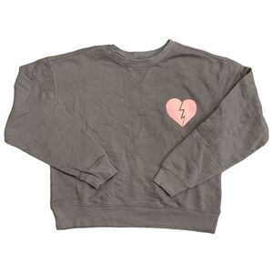 Gray Pinstripe - Wild Fox Ladies Lightweight Long Sleeve Crew Neck Graphic Pullo